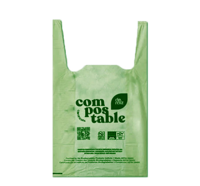 Bolsa Camiseta Compostable – De Raíz Chile Expertos en Compost