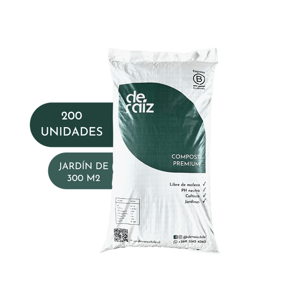 Pack Compost Premium Jardín 300 m2 | 40 Litros | 200 Unidades