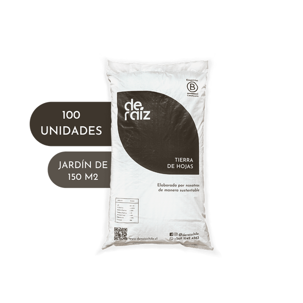 Pack Tierra de Hojas Jardín 150 m2 | 40 Litros | 100 Unidades