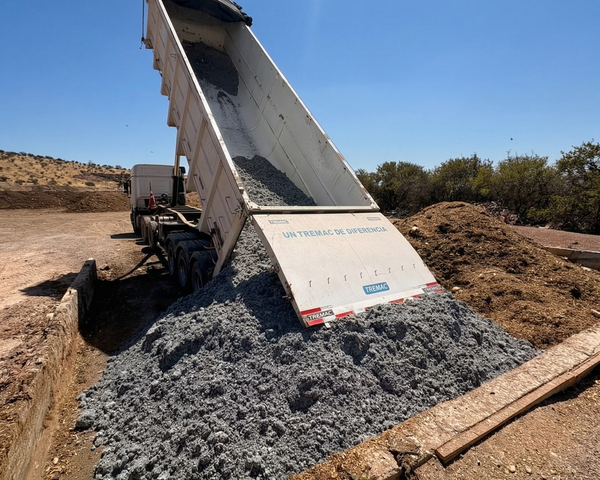 Descarga de lodos industriales Softys CMPC en planta De Raiz