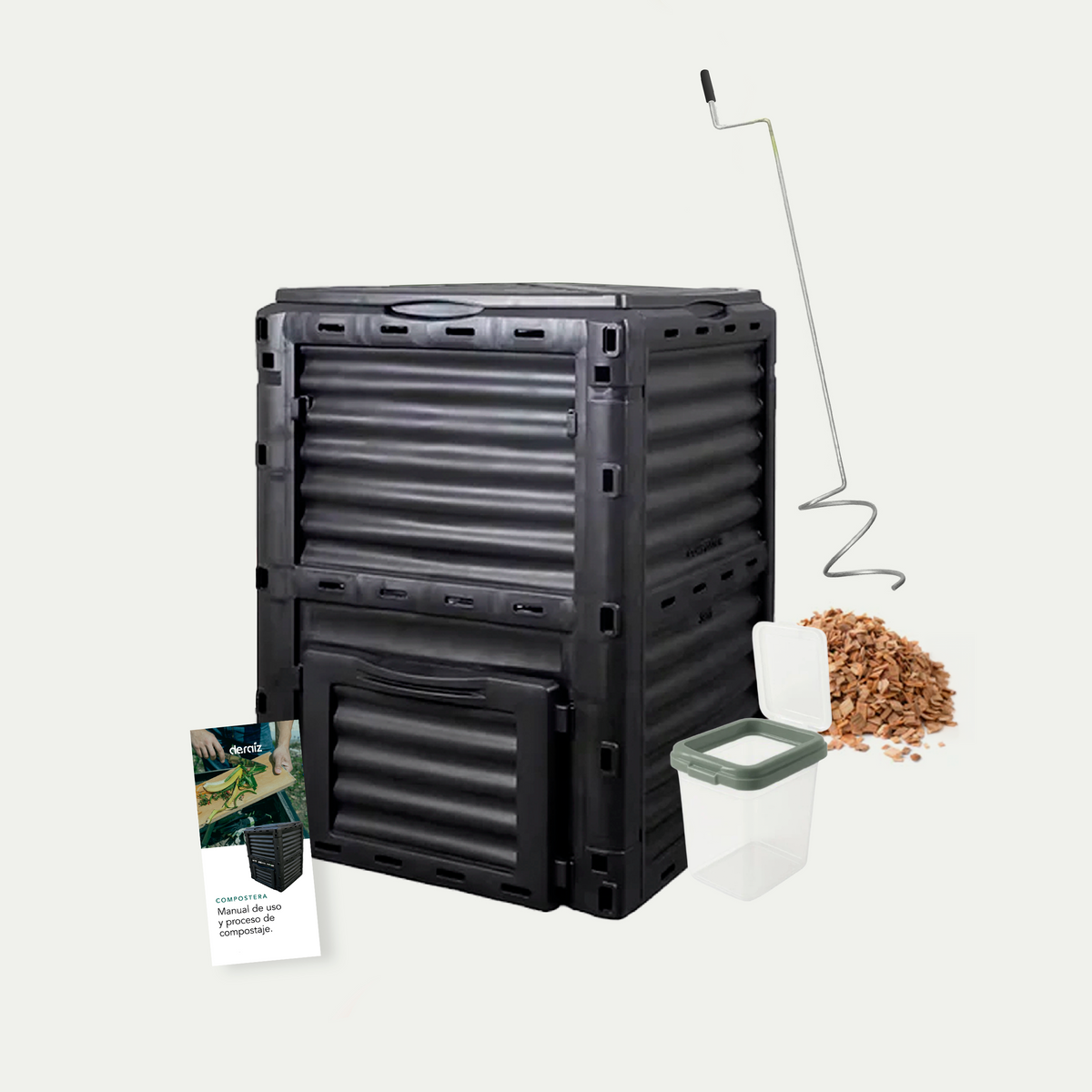 Compostera Redonda Kit Compostera 300 Litros – De Raíz Chile | Expertos en Compost, Tierra ...
