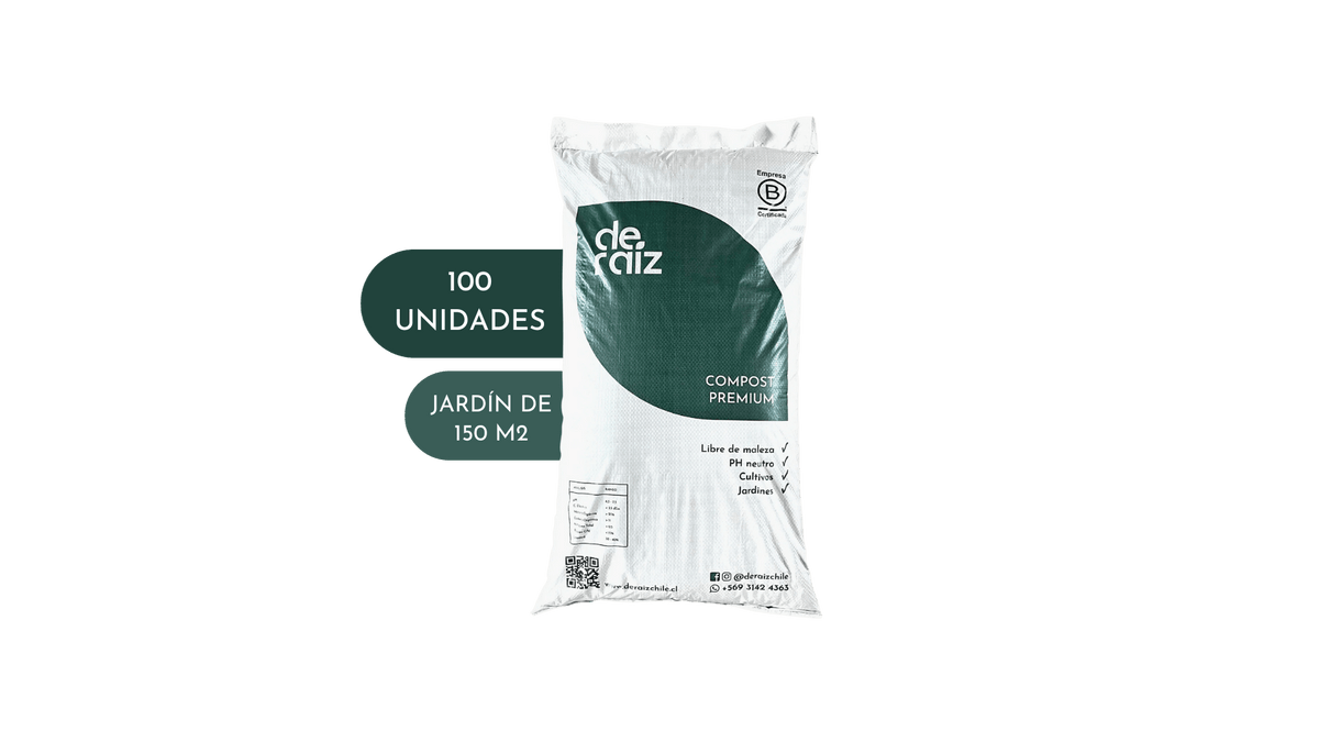 Pack Compost Premium Jardín 150 m2 | 40 Litros | 100 Unidades
